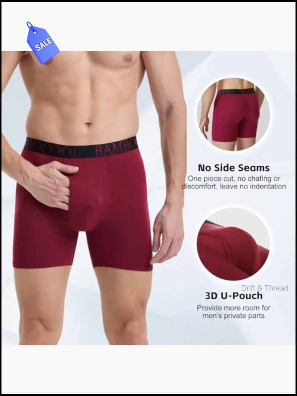 Men's Ultra Soft Bamboo Boxer Briefs 7-Pack No Ride Up Breathable